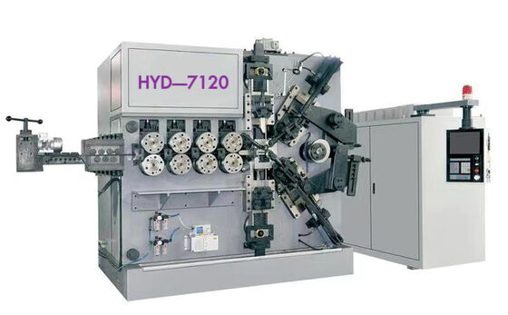 Máquina automática de fabricación de resortes de bobinado CNC de 7 ejes, motor de núcleo de 6-16 mm, componente para metal y metalurgia