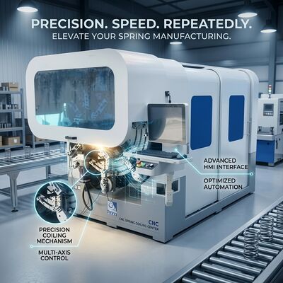 Máquina dobladora de resortes con control CNC de 12 ejes con cortador de seguridad flexible
