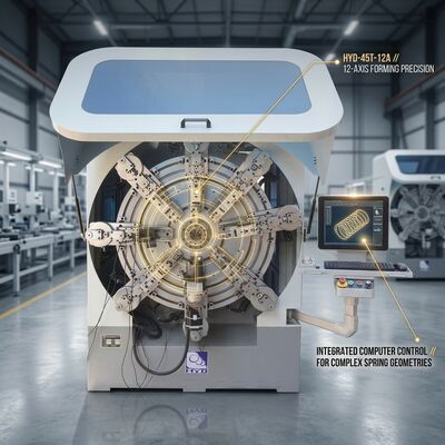 Máquina dobladora de resortes con control CNC de 12 ejes con cortador de seguridad flexible